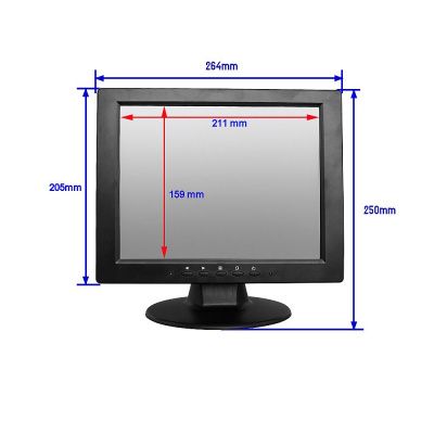 Монитор POScenter 10,4" (TFT/800*600/400:1/250-400 cd/m2/ 60-75 Hz/VGA-кабель 3м/БП12V 1,5м/RUS), белый/черный